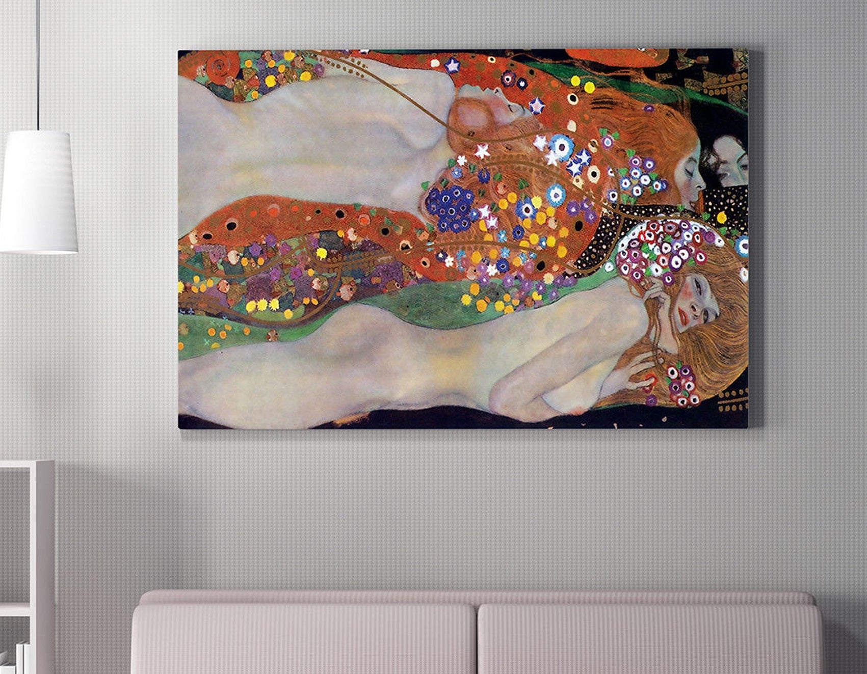Pintura decorativa em tela – 70 x 100 cm – moldura de madeira