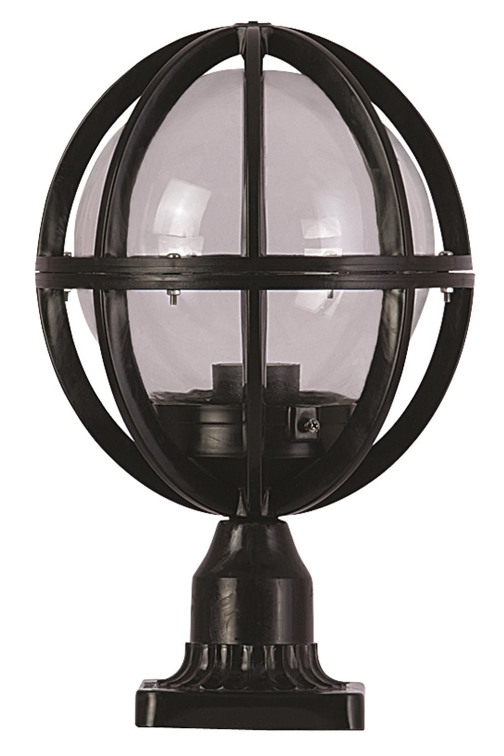 Candeeiro de Parede Externo – 38 cm x 23 cm – Preto – ABS e Acrílico