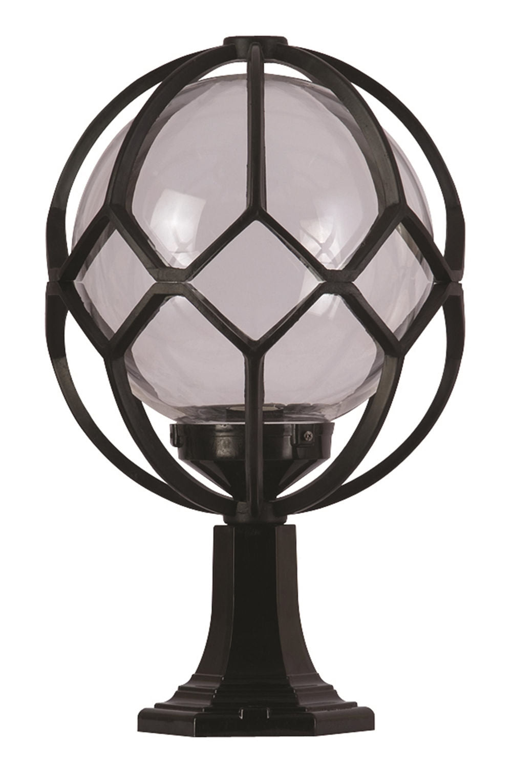 Candeeiro de Parede para Exterior – 55 cm x 35 cm – Preto – ABS e Acrílico