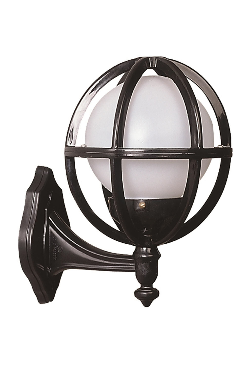 Candeeiro de Parede para exterior – 24 x 20 cm – Preto e Branco – ABS e polietileno