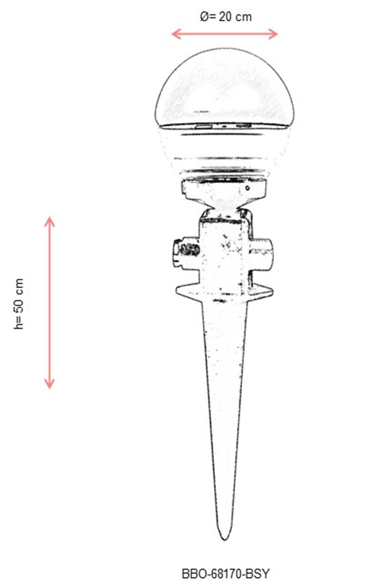 Candeeiro de Parede para Exterior – 50 cm – 20 cm – ABS e Acrílico