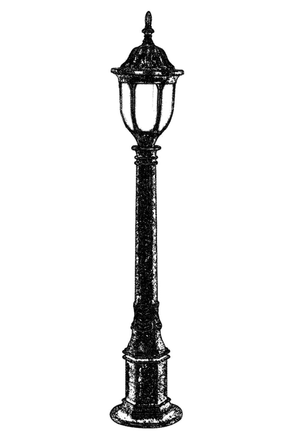 Candeeiro de Pé para área externa – 95 cm x 16 cm – Marrom – ABS e Policarbonato