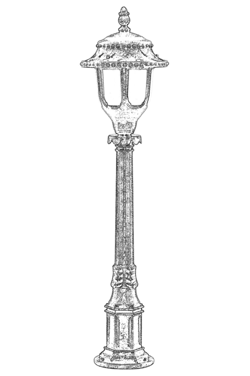 Candeeiro de Pé para Área Externa – 95 cm x 25 cm – Marrom – ABS e Policarbonato