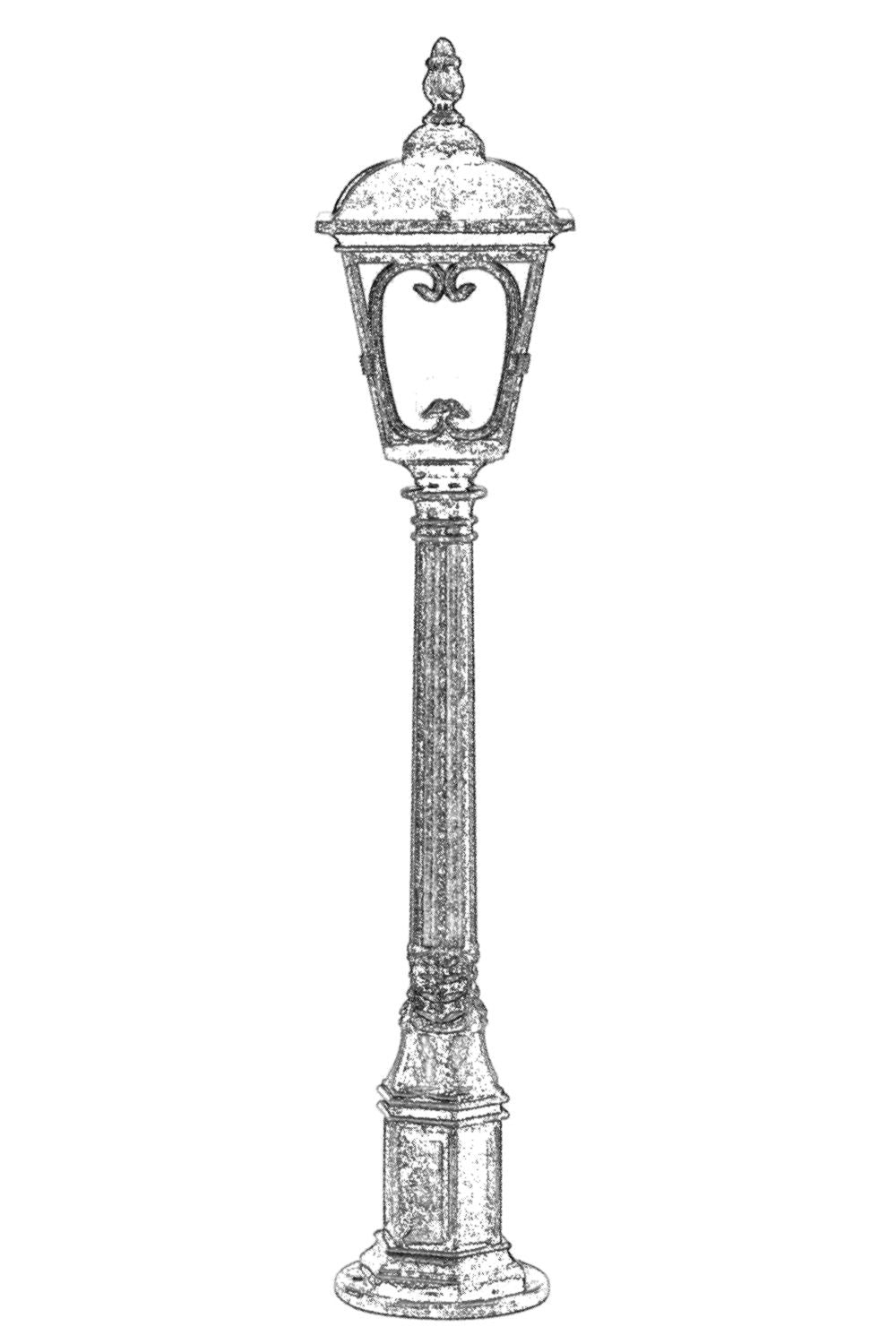 Candeeiro de Pé Externo – 100 cm – Marrom – ABS e policarbonato