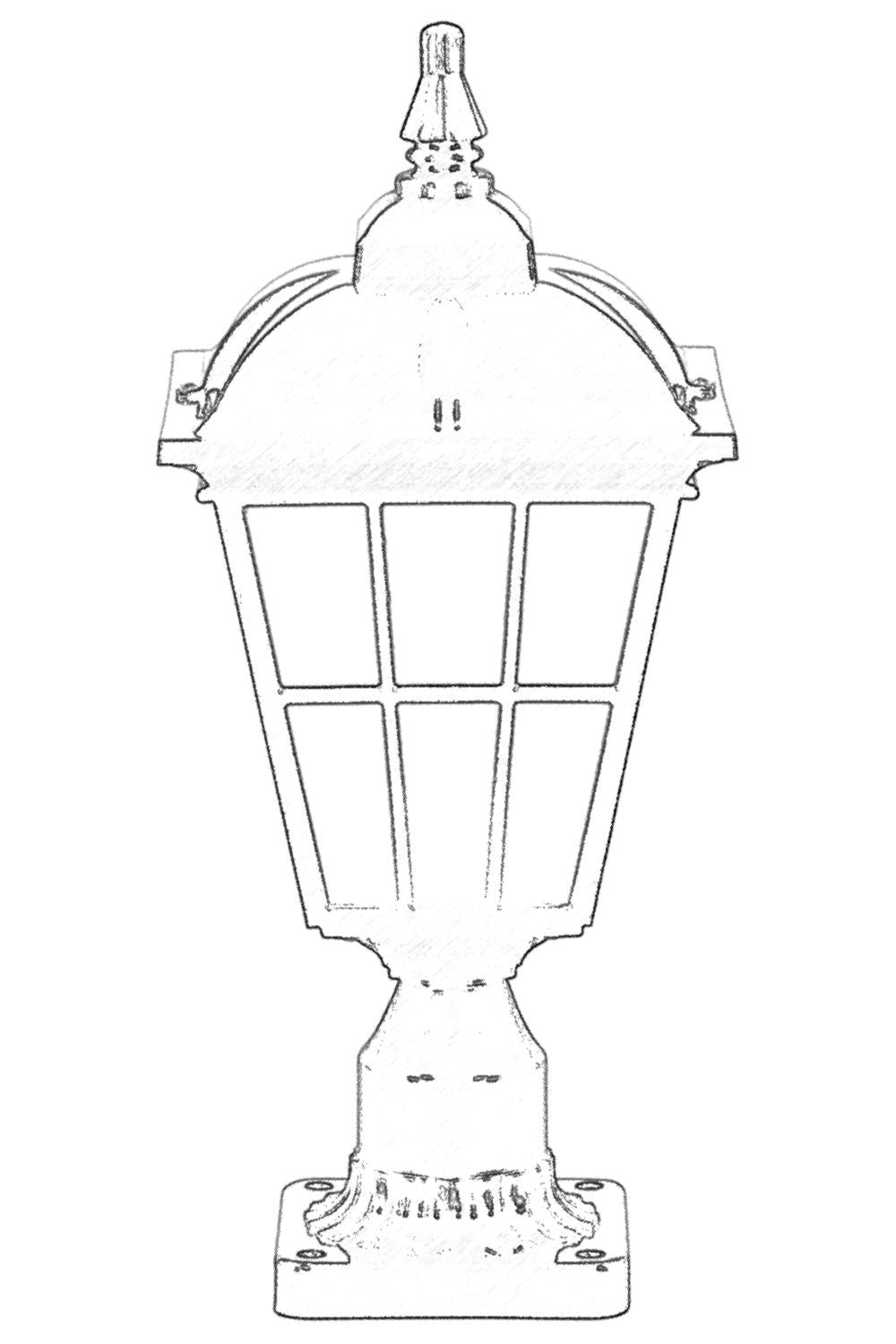 Candeeiro de Parede Exterior – 45 cm – Preto e Branco – ABS e Policarbonato