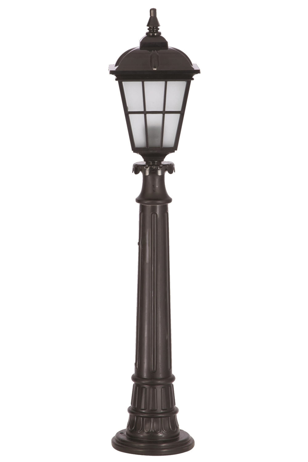 Candeeiro de Pé para Área Externa – 100 cm x 20 cm – Preto – ABS com Tampa de Acrílico