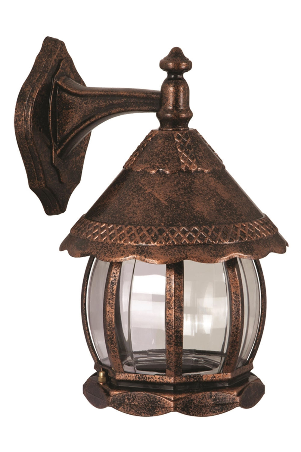 Candeeiro de Parede para Exterior – 30 cm – Marrom – ABS