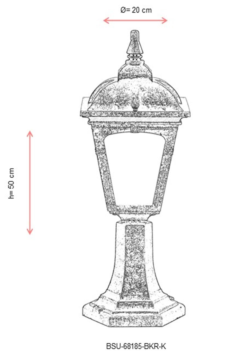 Candeeiro de Parede para Exterior – 50 cm x 20 cm – Marrom – ABS e Policarbonato