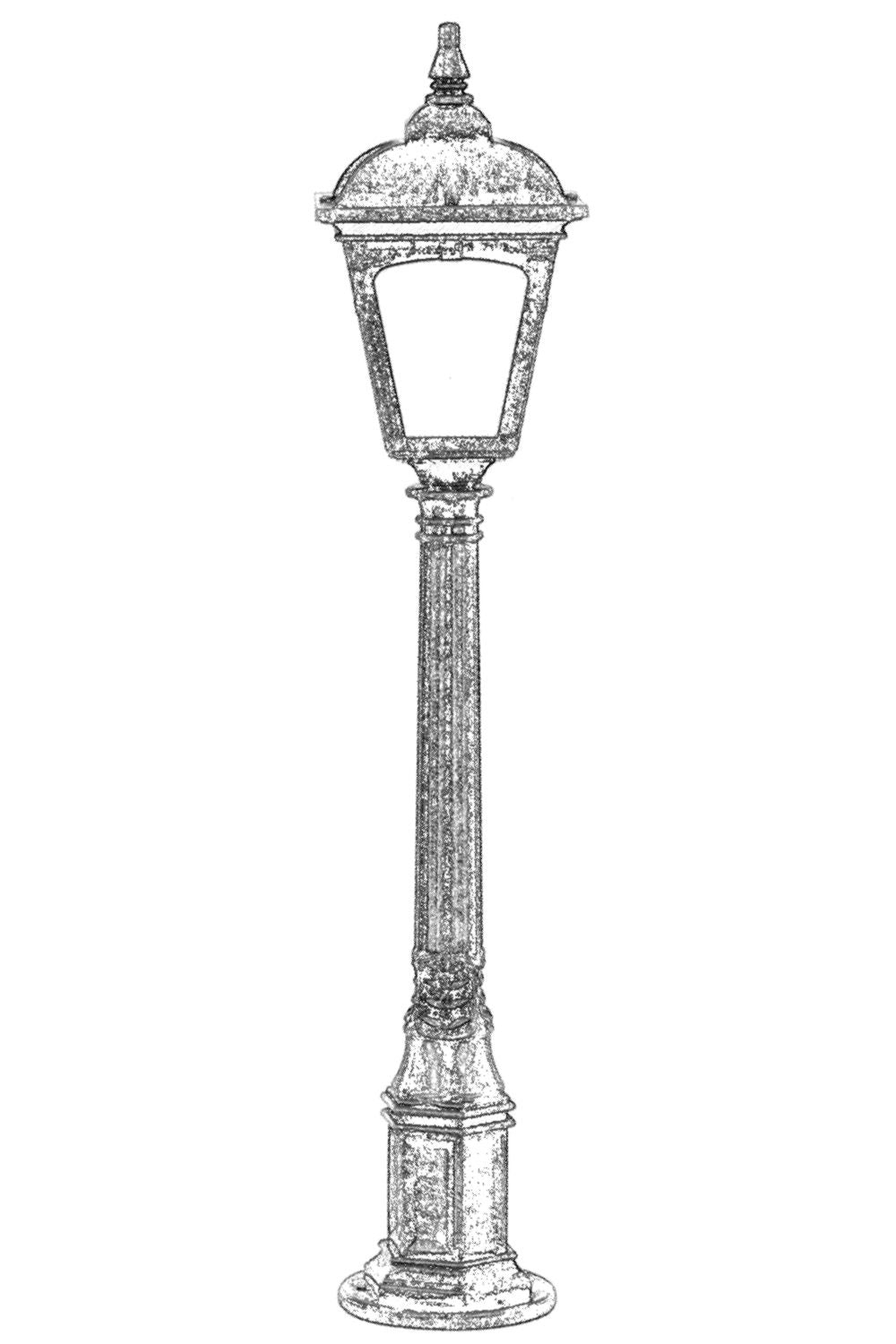 Candeeiro de Pé Externo – 100 cm x 20 cm – Marrom – ABS