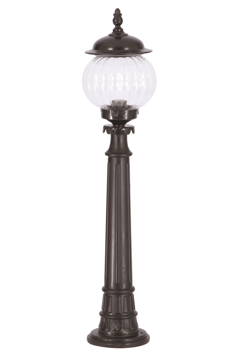 Candeeiro de Pé para área externa – 100 cm – Preto – ABS com tampa de acrílico