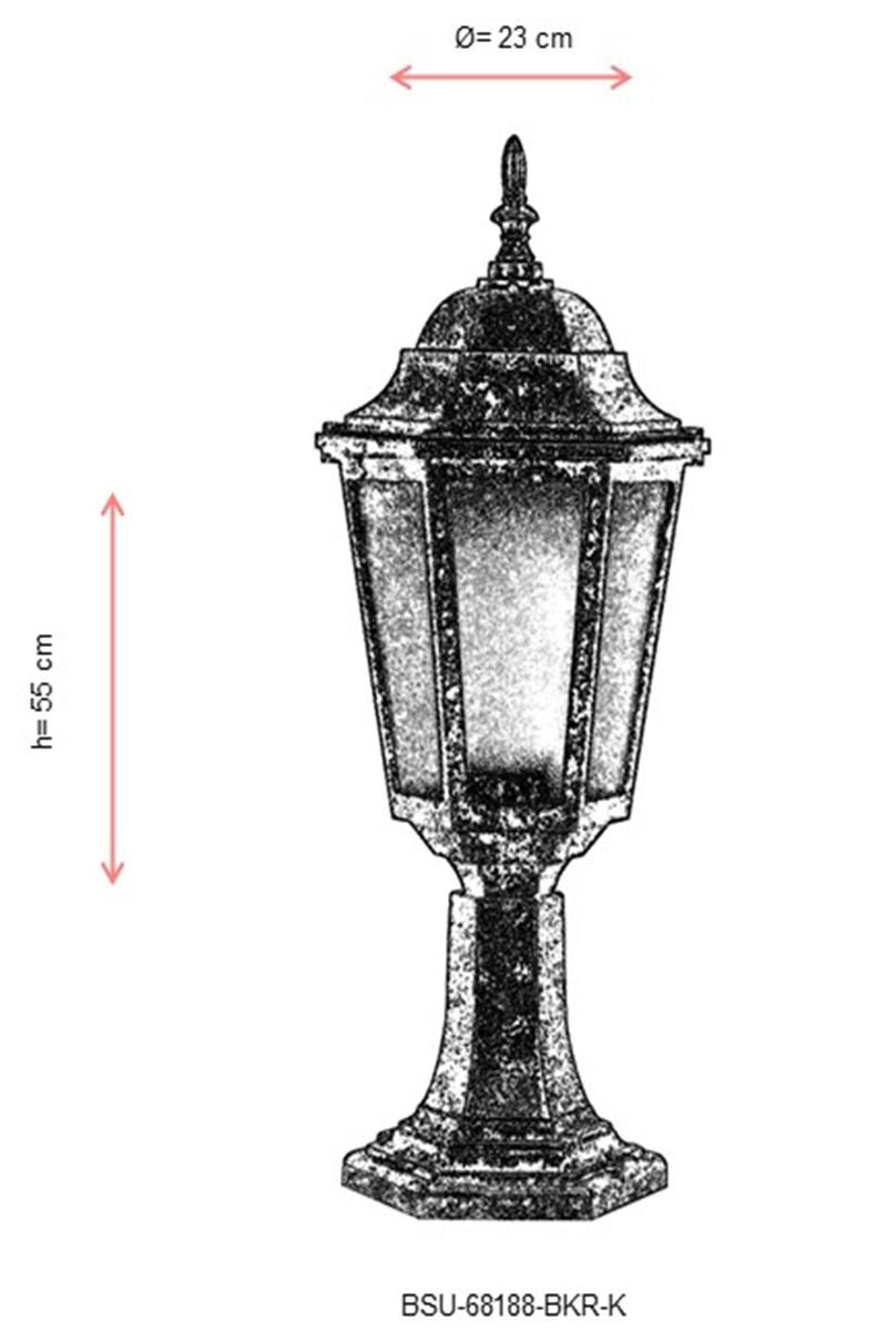 Candeeiro de Parede para Exterior – 55 cm x 23 cm – Marrom – ABS e Policarbonato