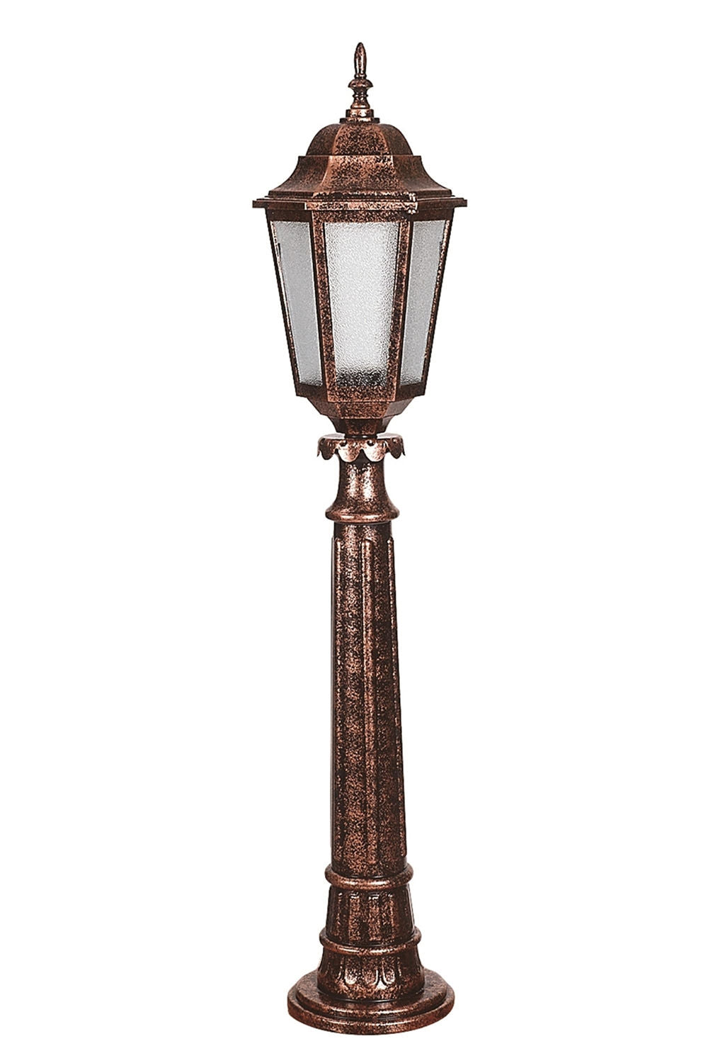Candeeiro de Pé Externo – 106cm x 23cm – Marrom – ABS e Policarbonato