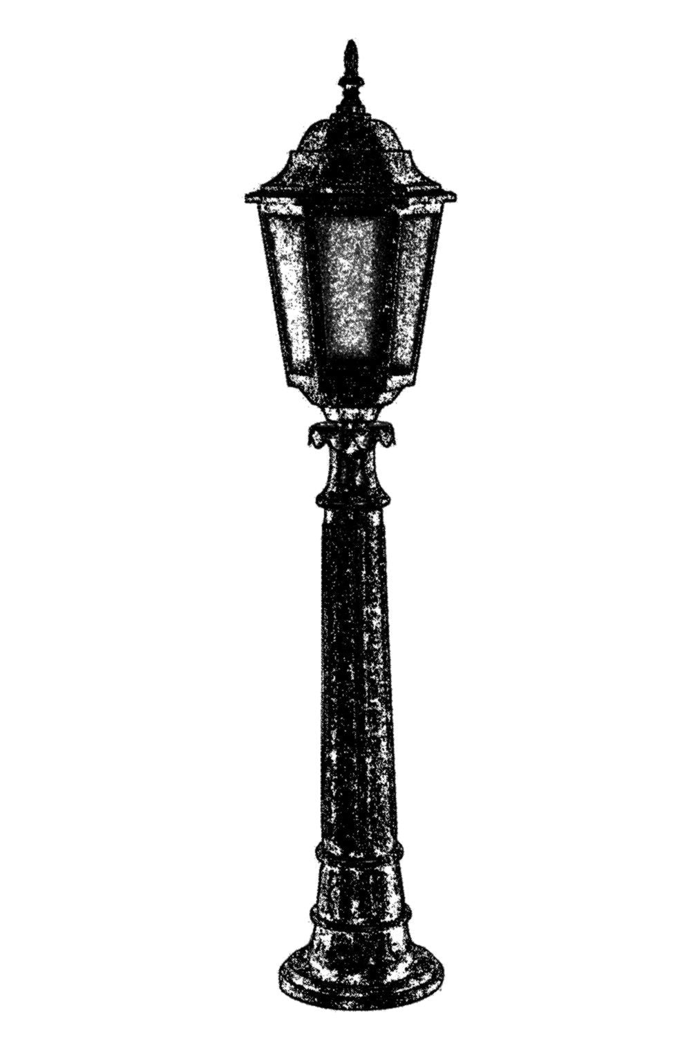 Candeeiro de Pé Externo – 106cm x 23cm – Marrom – ABS e Policarbonato