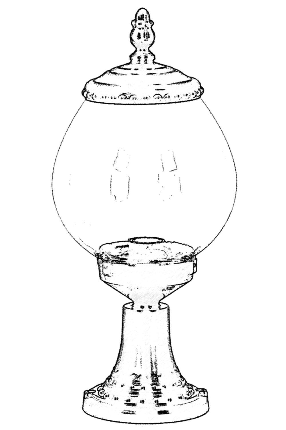 Candeeiro de Parede – 45 cm x 25 cm – Preto – ABS e Acrílico