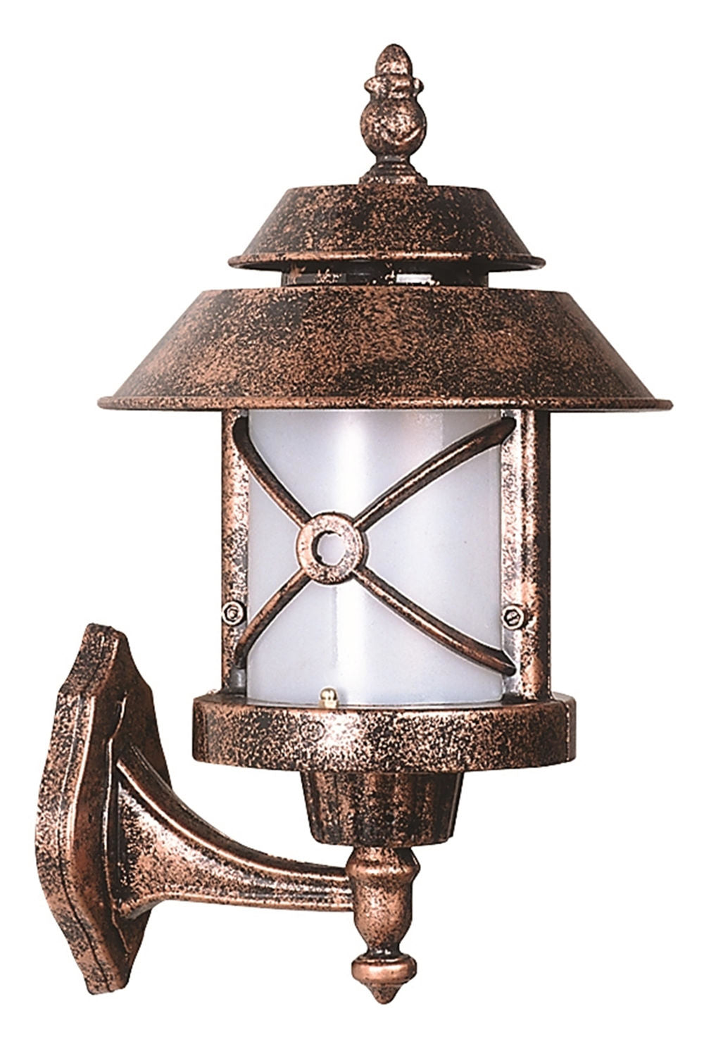Candeeiro de Parede de Exterior – 30 x 26 cm – Marrom – ABS e Policarbonato