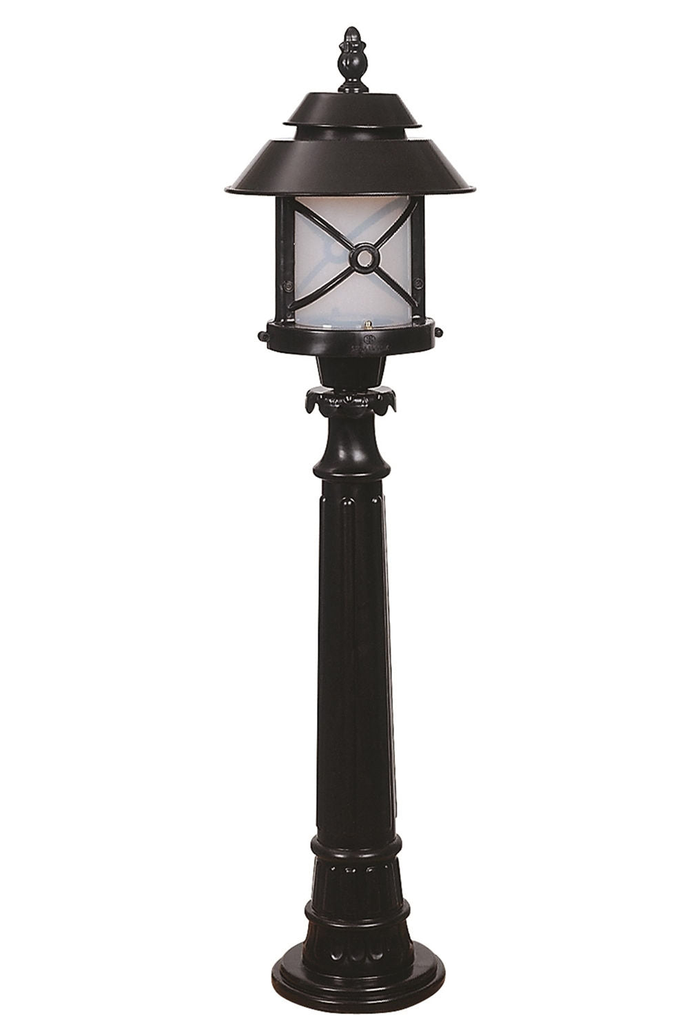 Candeeiro de Pé Externo – 100 cm – Preto e Branco – ABS