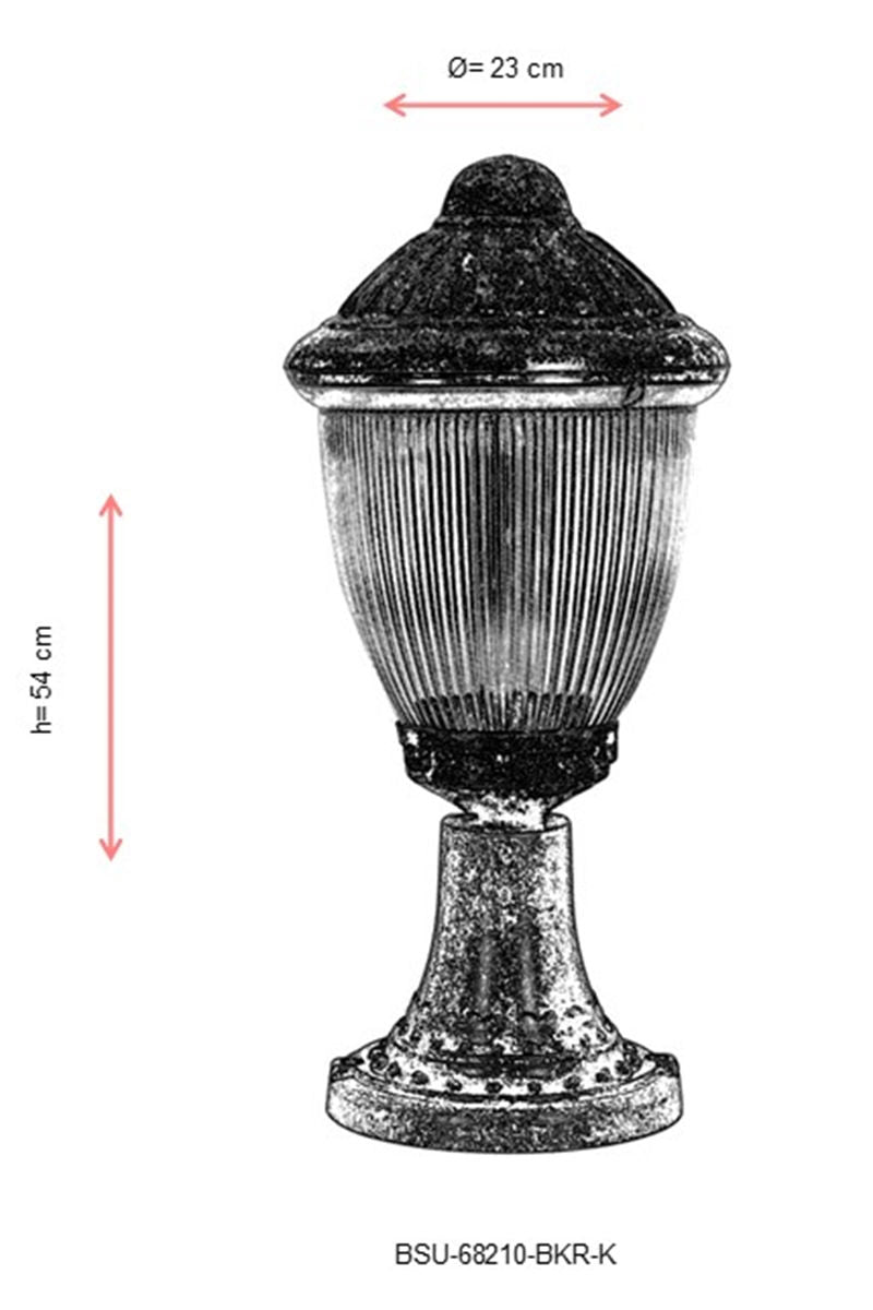 Candeeiro de Parede para Exterior – 54 cm x 23 cm – Marrom – ABS e Policarbonato