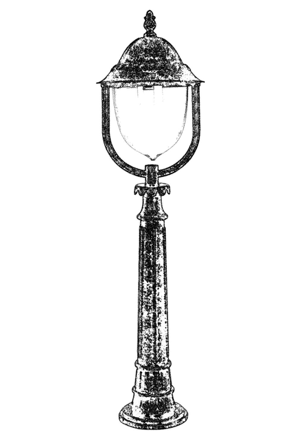 Candeeiro de Pé para Área Externa – 115 cm x 30 cm – Marrom – ABS e Policarbonato