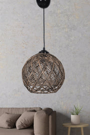 Candeeiro de Teto – 22 cm x 20 cm x 18 cm – Bege e Preto – Plástico