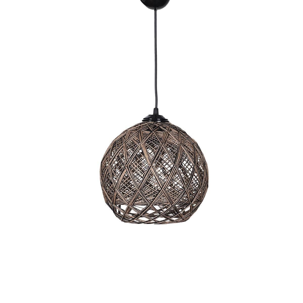 Candeeiro de Teto – 22 cm x 20 cm x 18 cm – Bege e Preto – Plástico