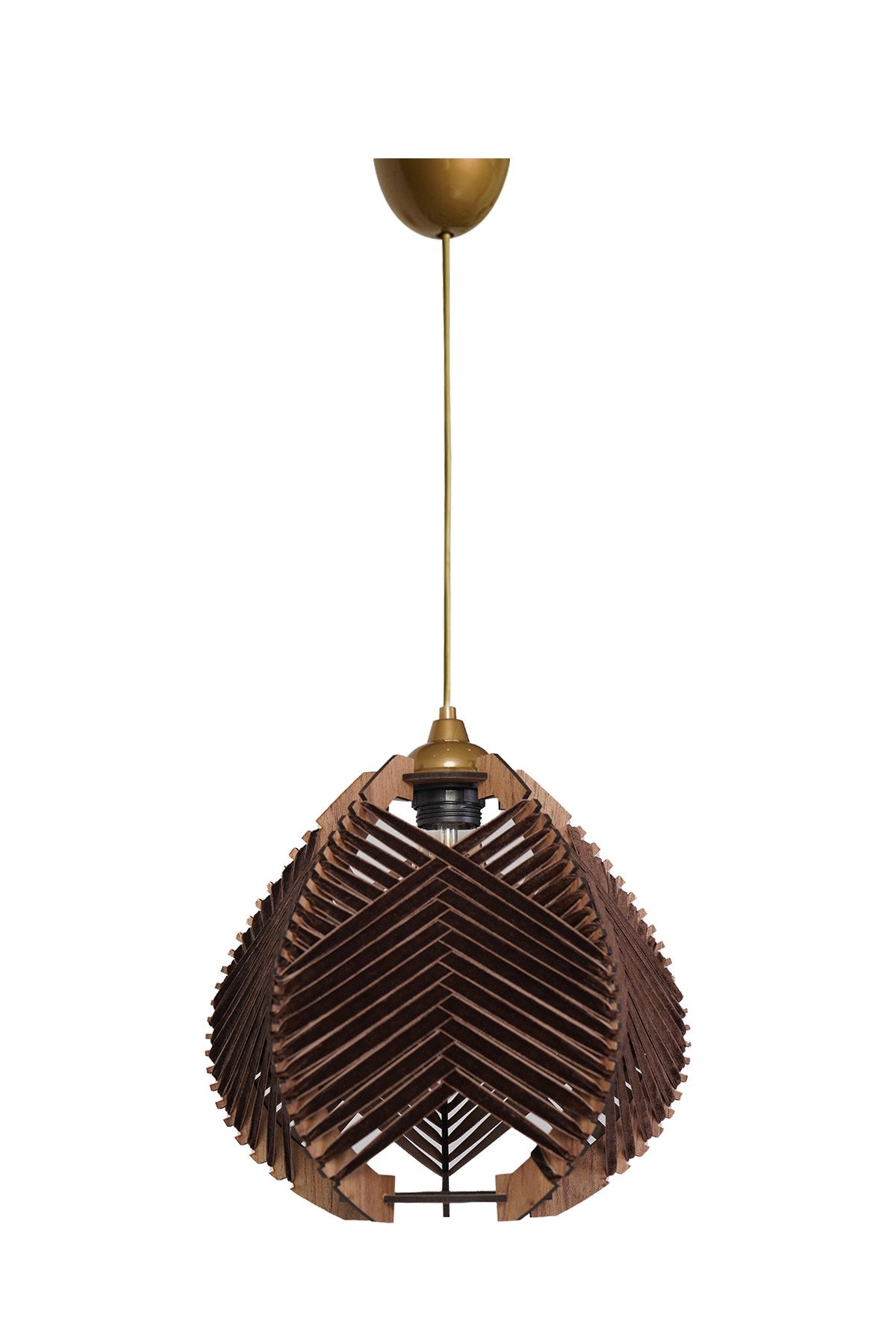 Candeeiro de Teto – 30 cm x 25 cm – Marrom – Plástico