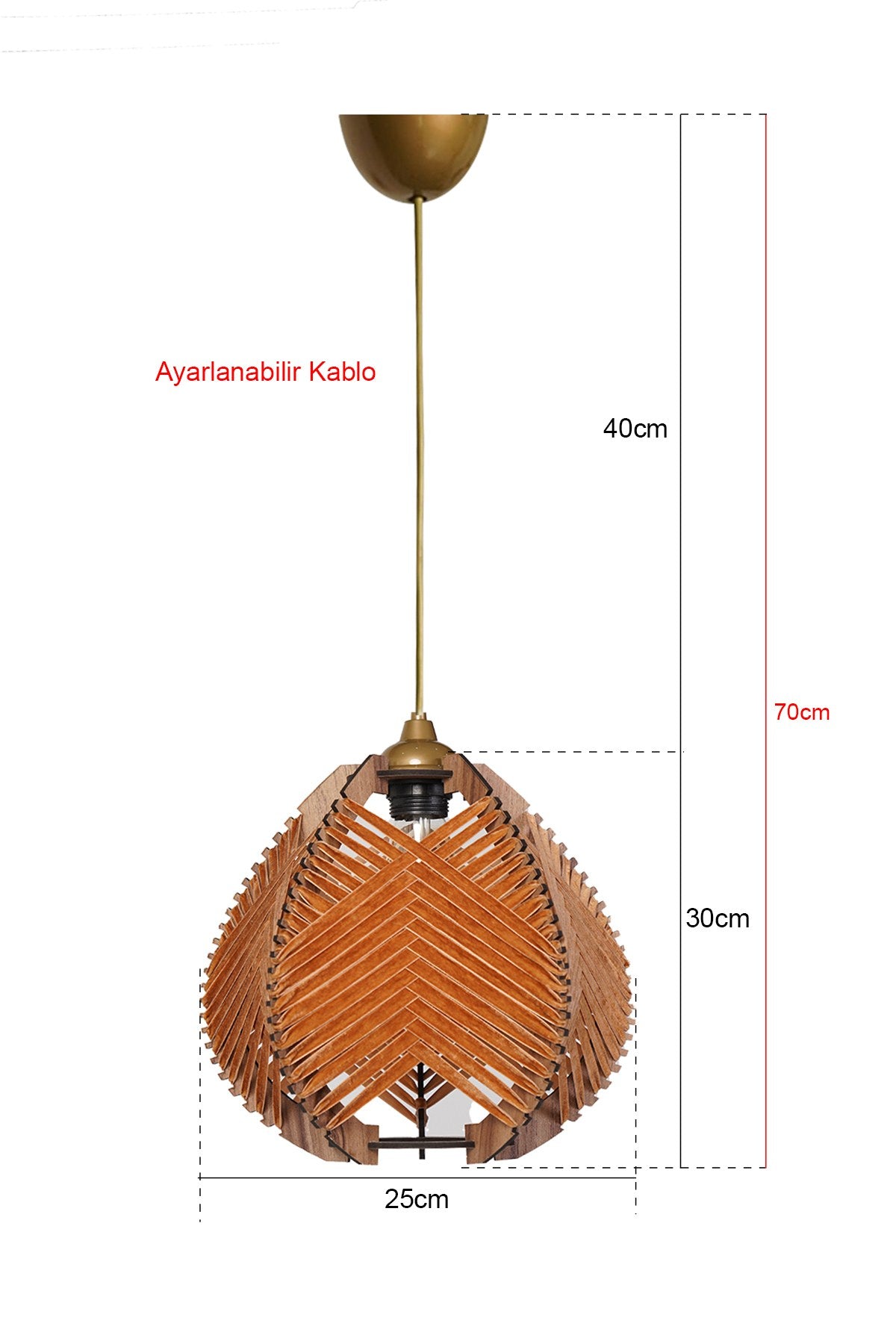 Candeeiro de Teto – 30 cm x 25 cm – Laranja – Plástico e algodão