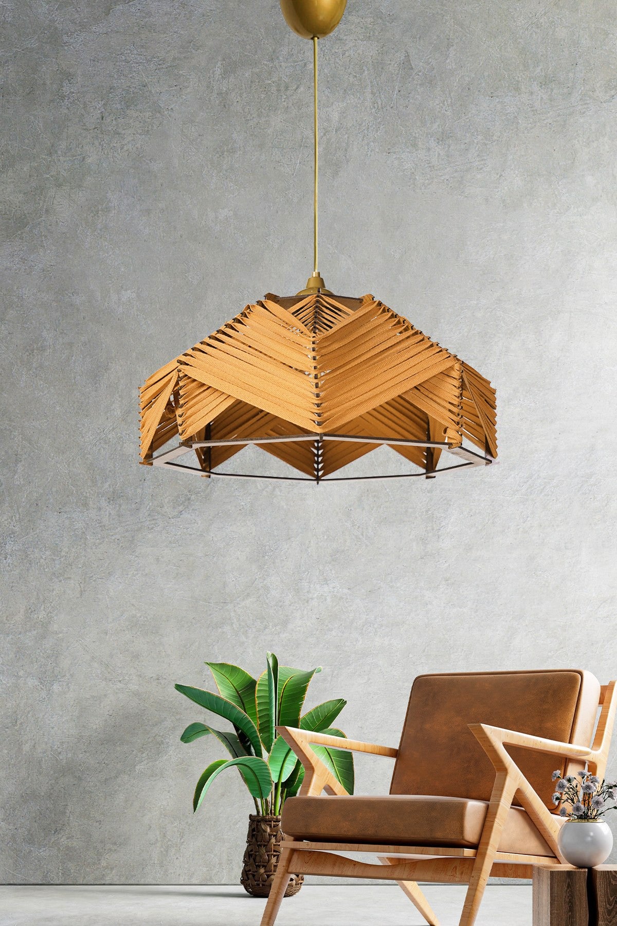 Candeeiro de Teto – 20 cm x 35 cm – Laranja – Plástico e Algodão