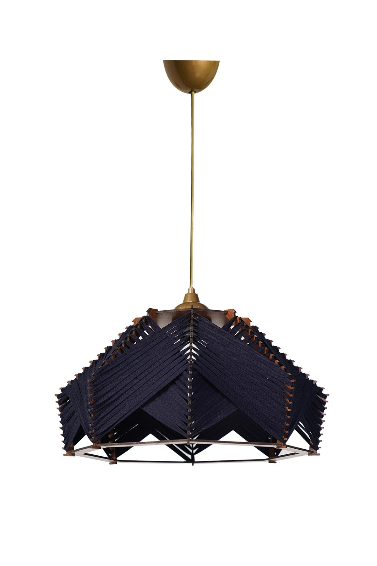 Candeeiro de Teto – 20 cm x 35 cm – Azul Marinho – Plástico e Algodão