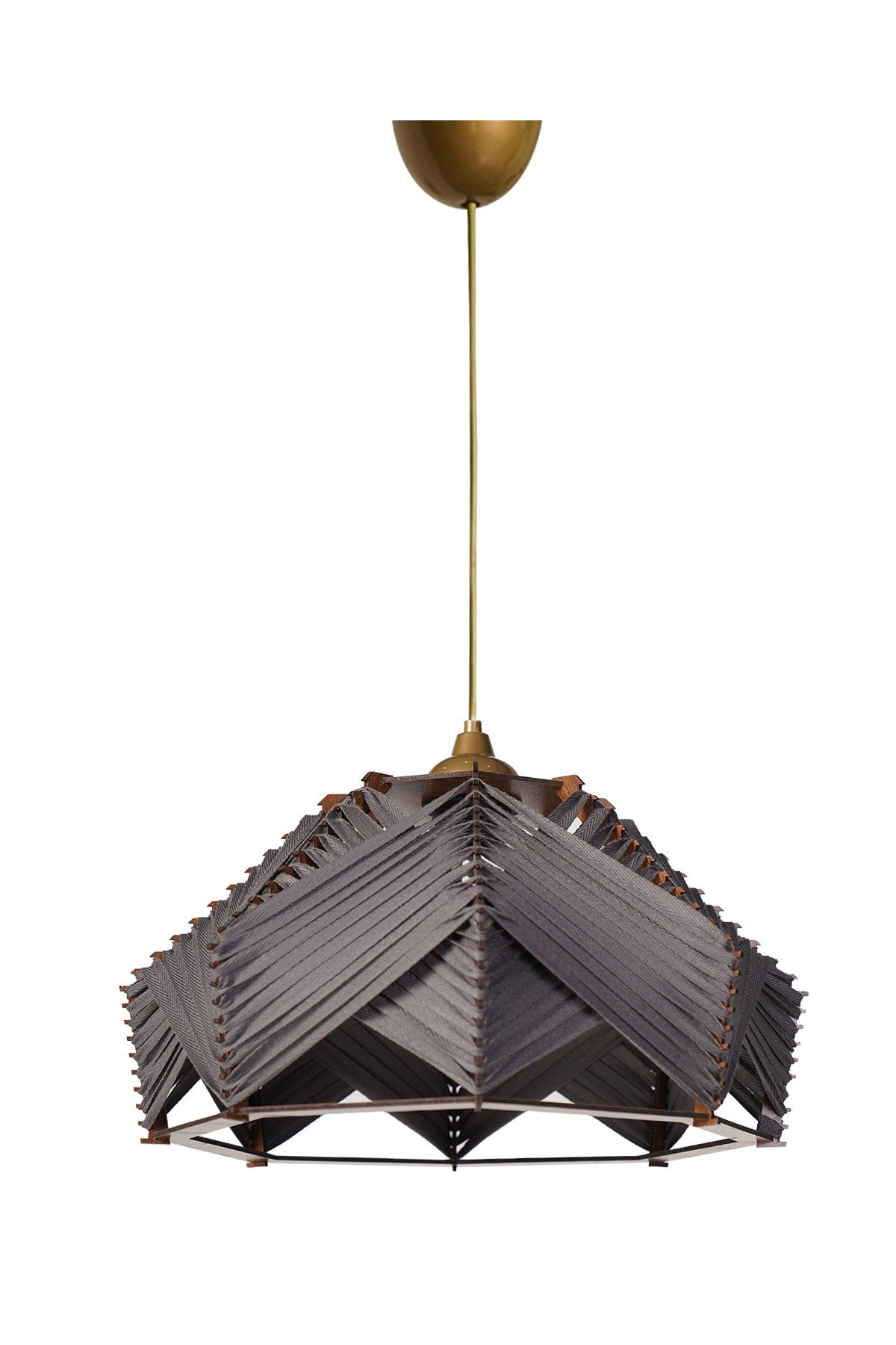 Candeeiro de Teto – 20 cm x 35 cm – Cinza – Metal e Algodão