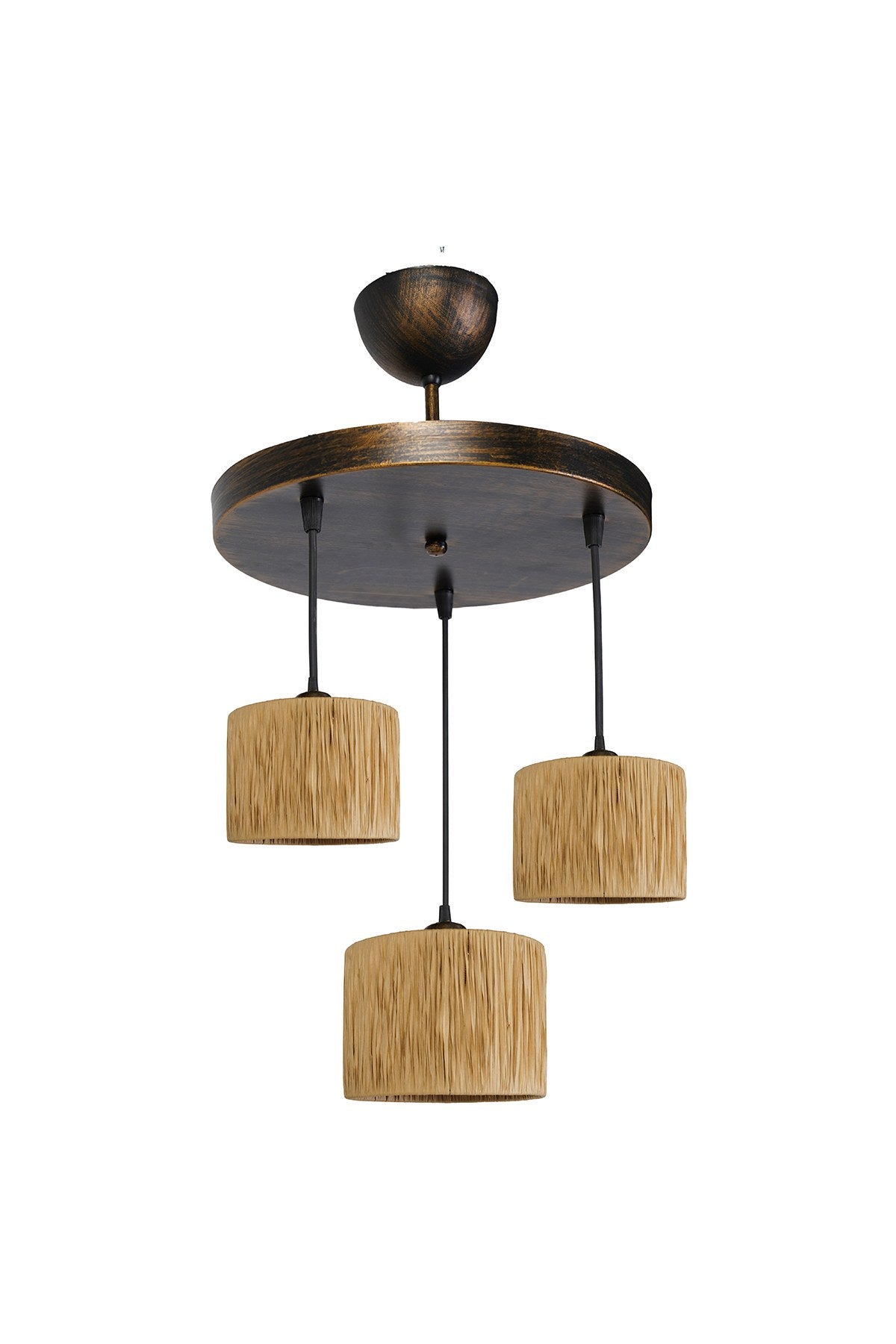 Candeeiro de Teto – 35 cm – Bege – Metal com algodão