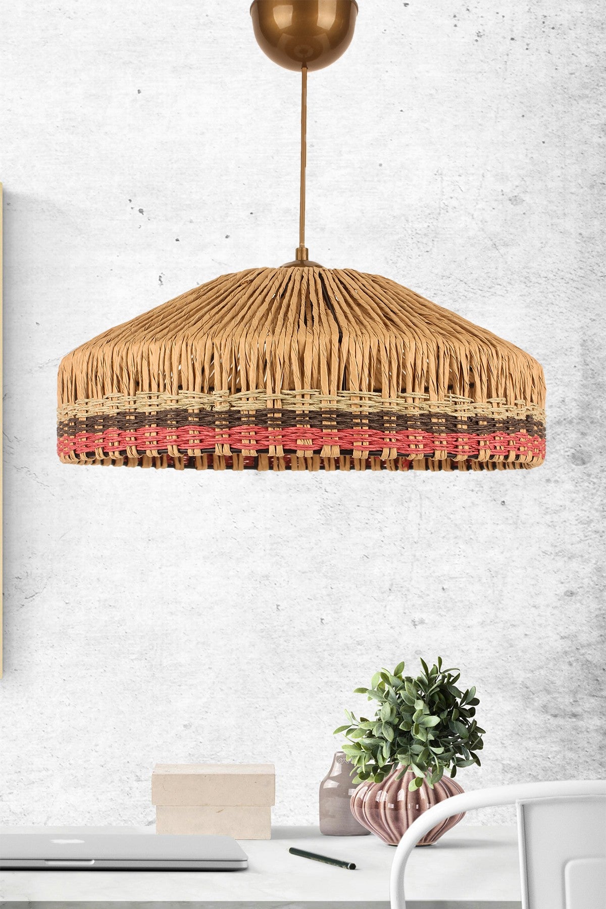 Candeeiro de Teto – 19-55 cm – Ecru – Metálico