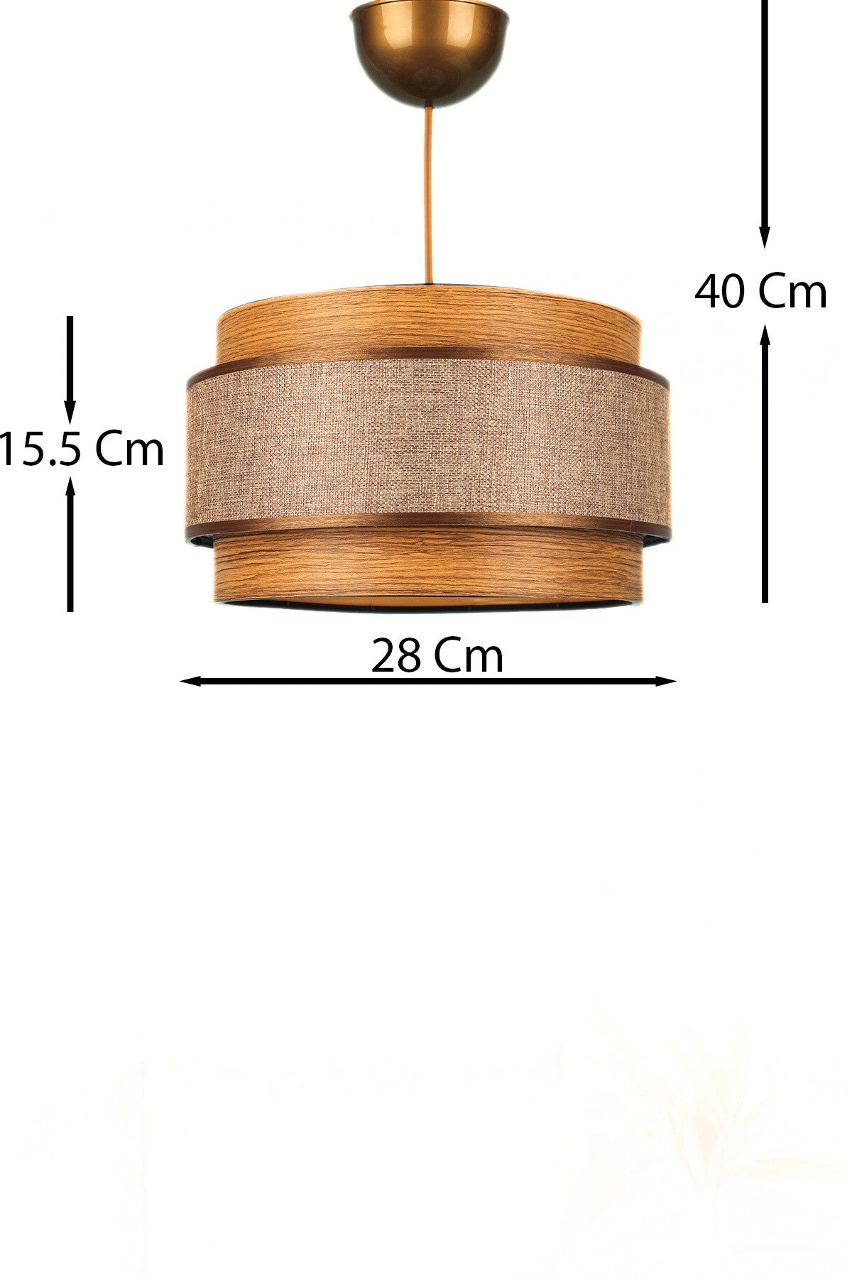 Candeeiro de Teto – 17,5-40 cm – Marrom – Plástico