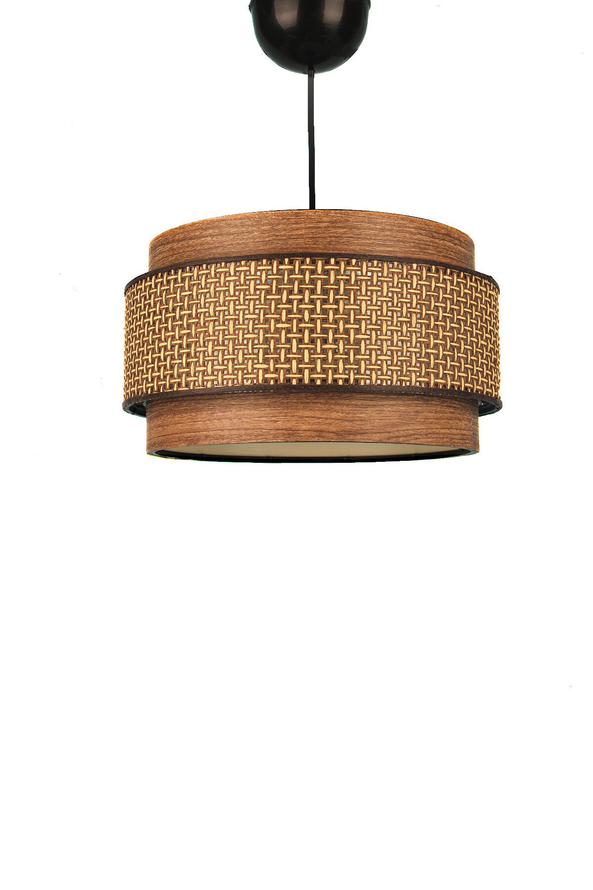 Candeeiro de Teto – Ø28 h:15,5 cm – Marrom – Plástico