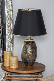 Candeeiro de Mesa – 50 cm altura – Dourado e Preto – Corpo de metal