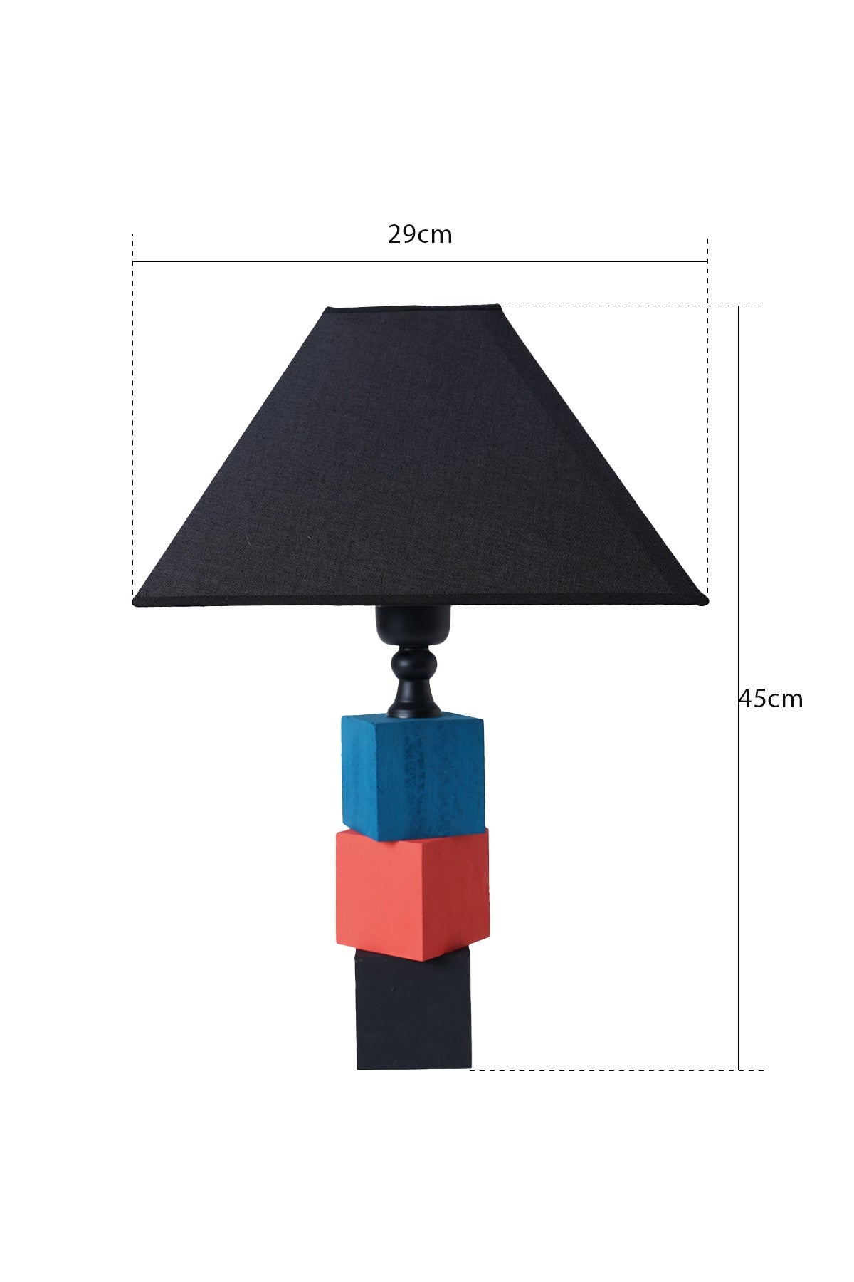 Candeeiro de Mesa de Madeira – 45 cm – Preto, Azul, Vermelho