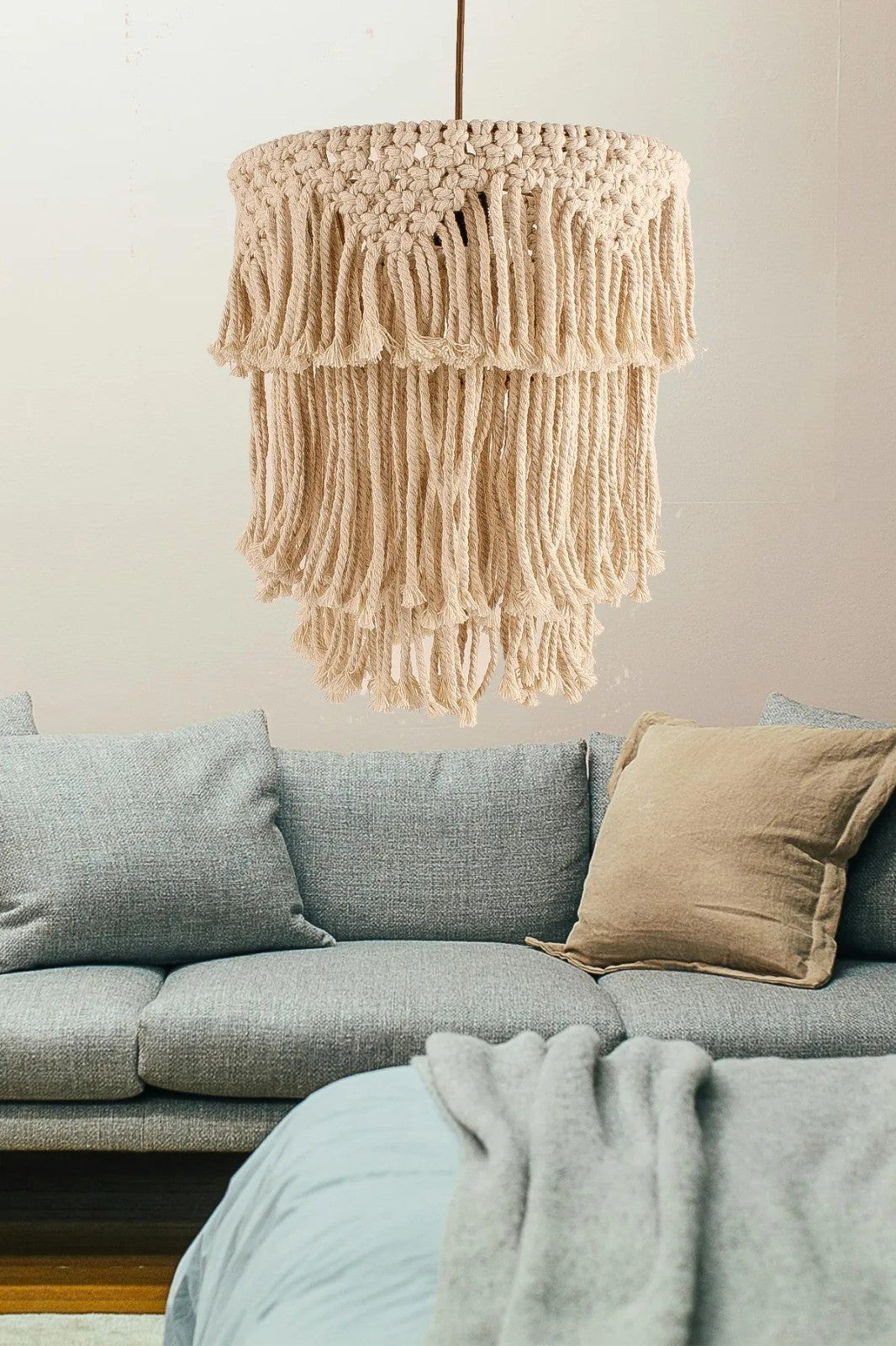 Candeeiro de Teto – 30 cm – Creme – Plástico