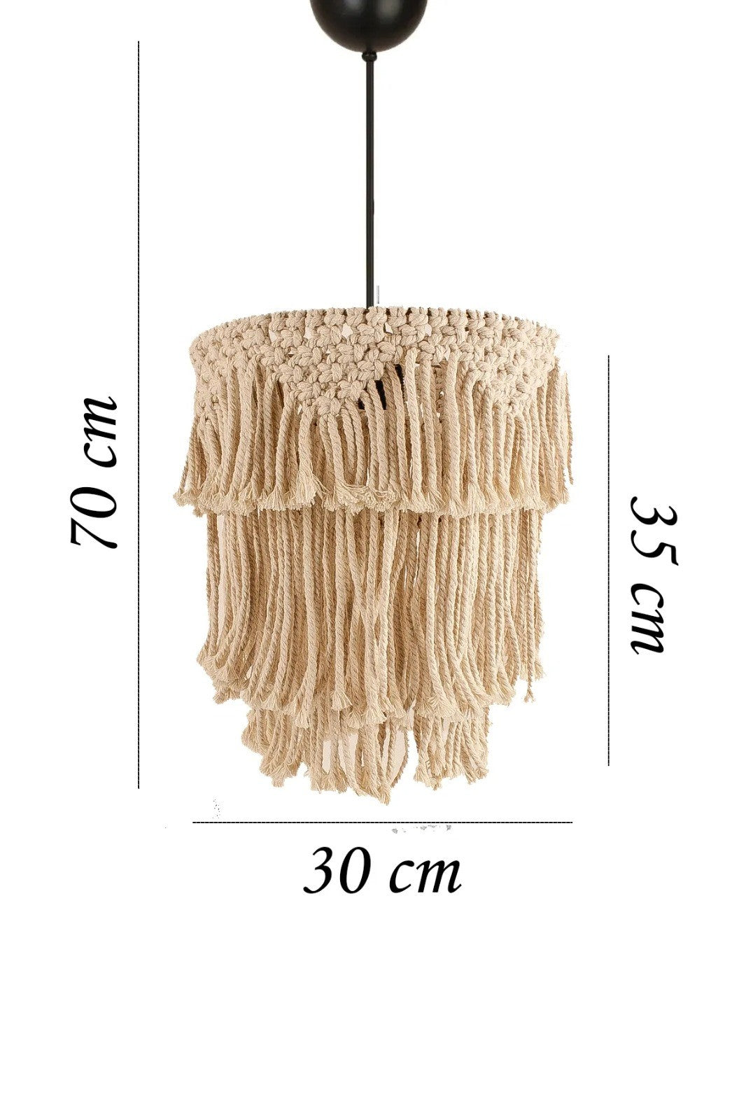 Candeeiro de Teto – 30 cm – Creme – Plástico