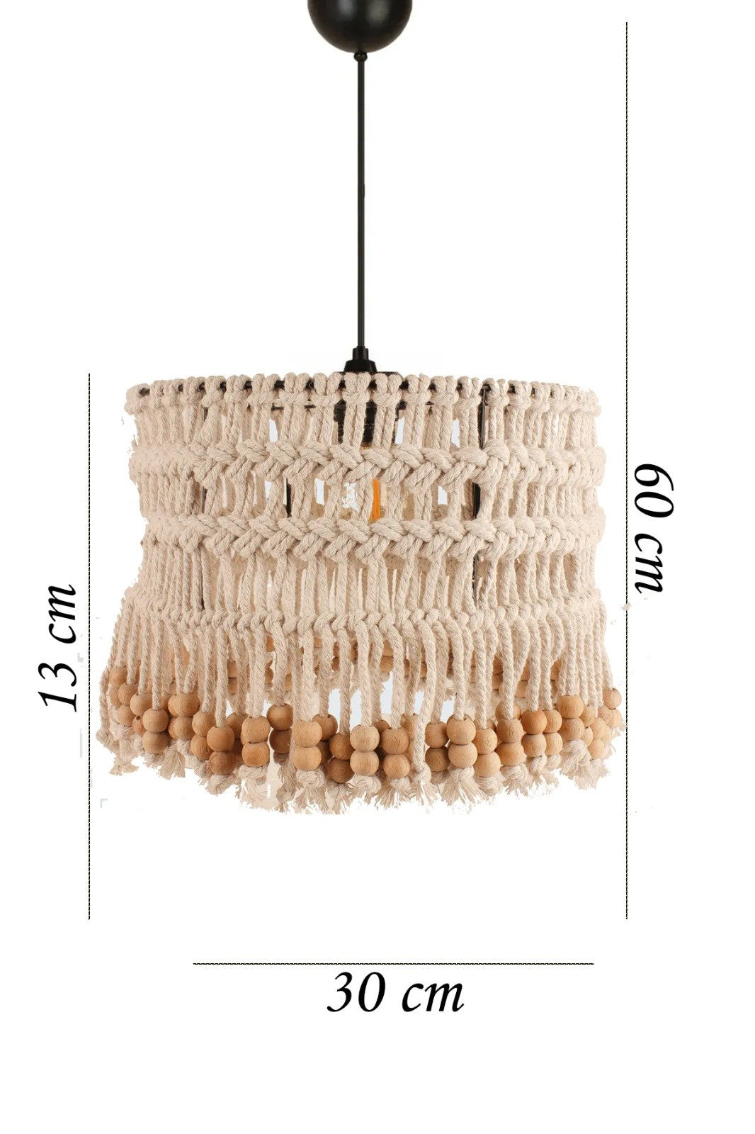 Candeeiro de Teto – 20-60 cm – Creme – Plástico