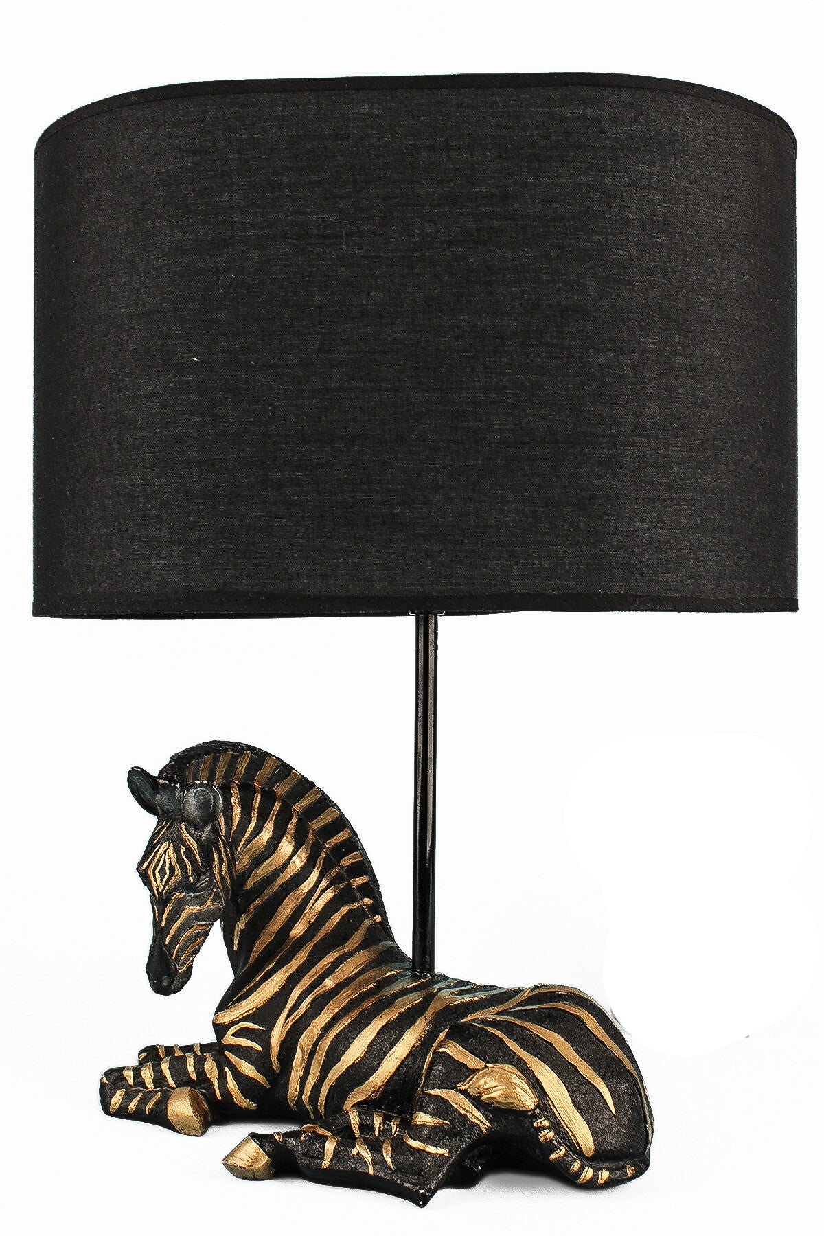 Candeeiro de mesa – 38 cm – Preto – Cerâmica e Algodão