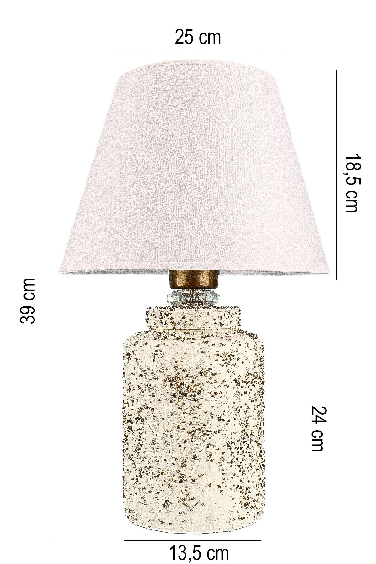 Candeeiro de Mesa em Cerâmica – 39 cm – Multicolorido