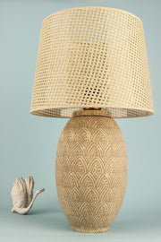 Candeeiro de Mesa – 50 cm – Bege – Cerâmica