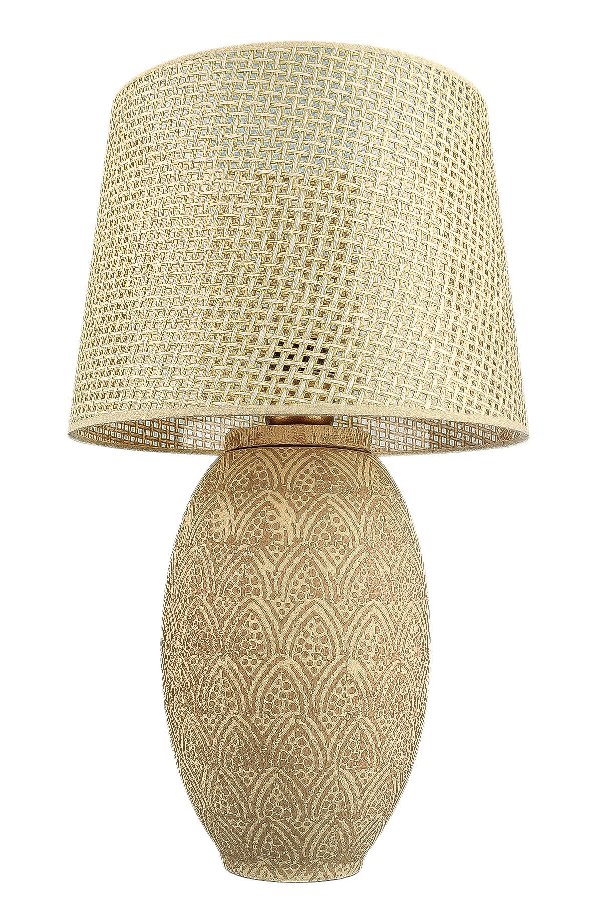 Candeeiro de Mesa – 50 cm – Bege – Cerâmica