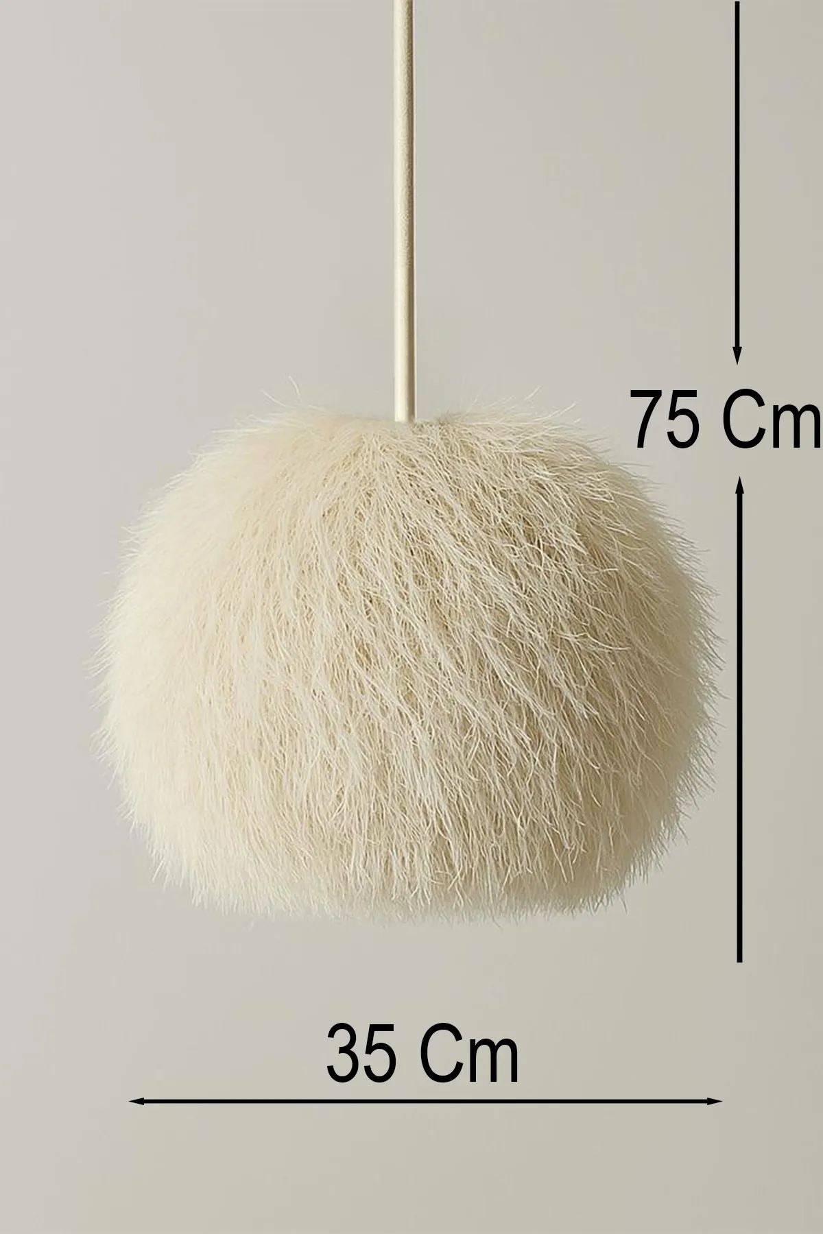 Candeeiro de Teto – Ø35 h:35 cm – Branco – Plástico com cúpula de juta