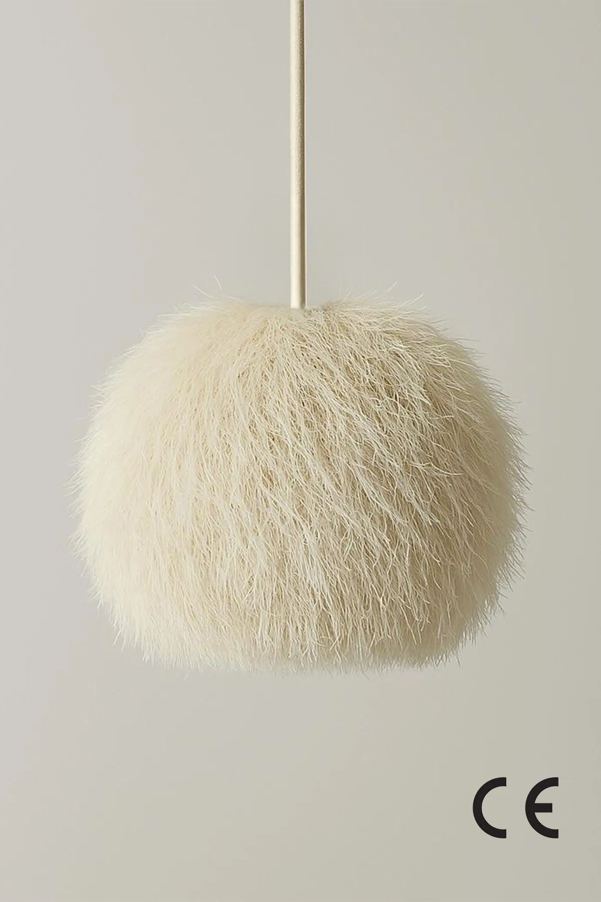 Candeeiro de Teto – Ø35 h:35 cm – Branco – Plástico com cúpula de juta