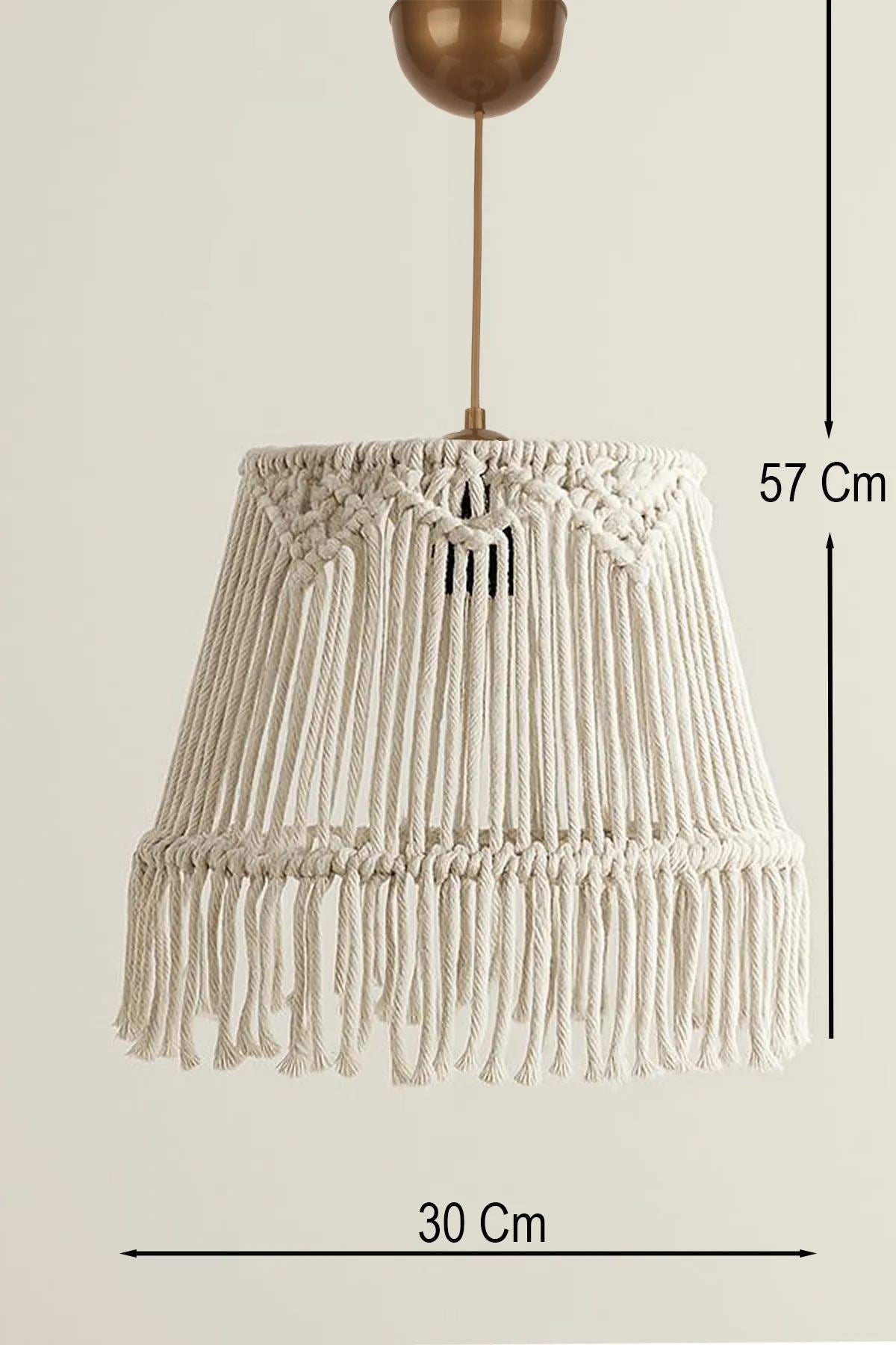 Candeeiro de Teto – 20-57 cm – Ecru – Plástico