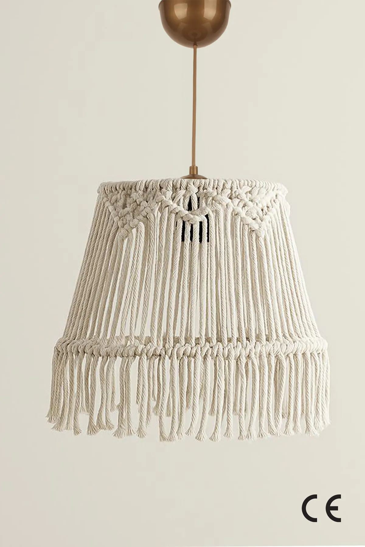 Candeeiro de Teto – 20-57 cm – Ecru – Plástico