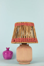 Candeeiro de Mesa de Cerâmica – 30 cm – Rosa