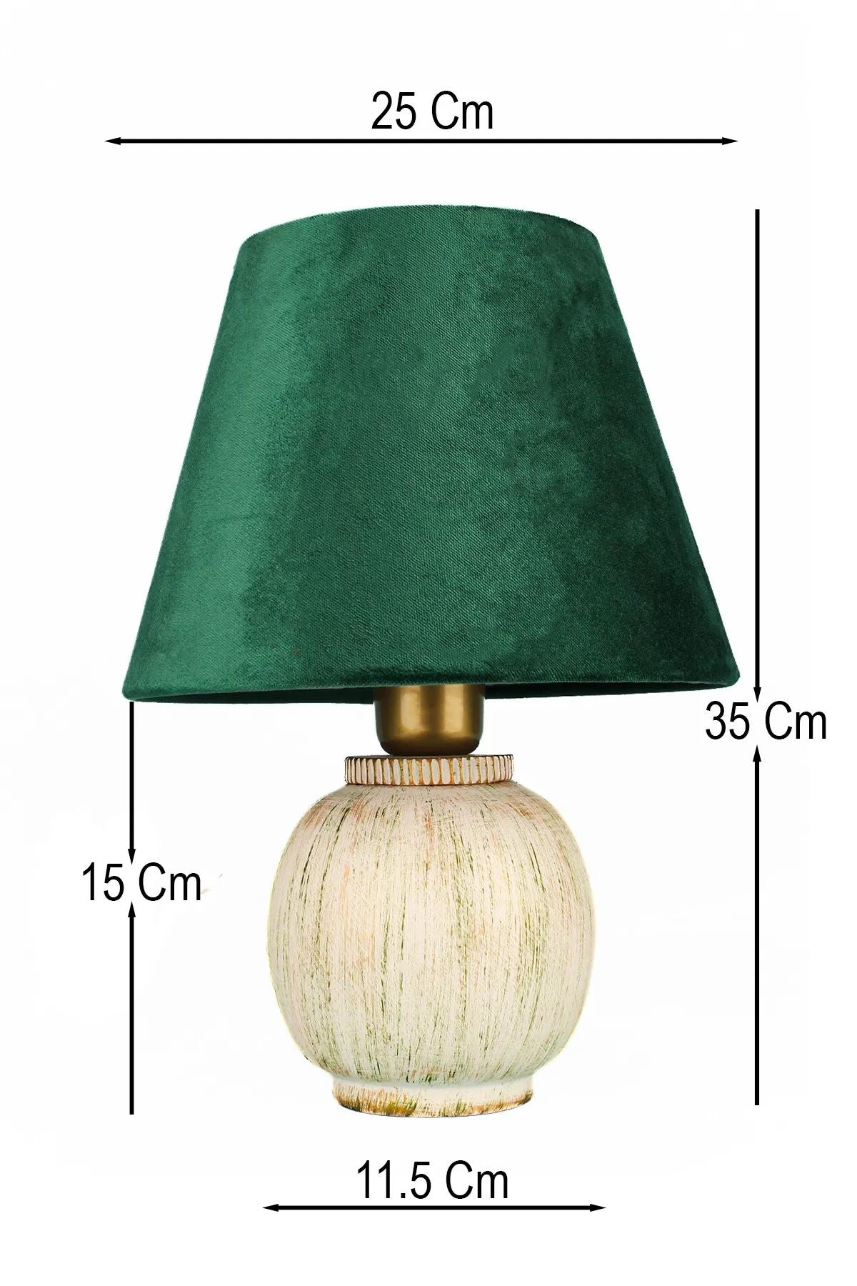 Candeeiro de Mesa de Cerâmica – 35 cm – Verde