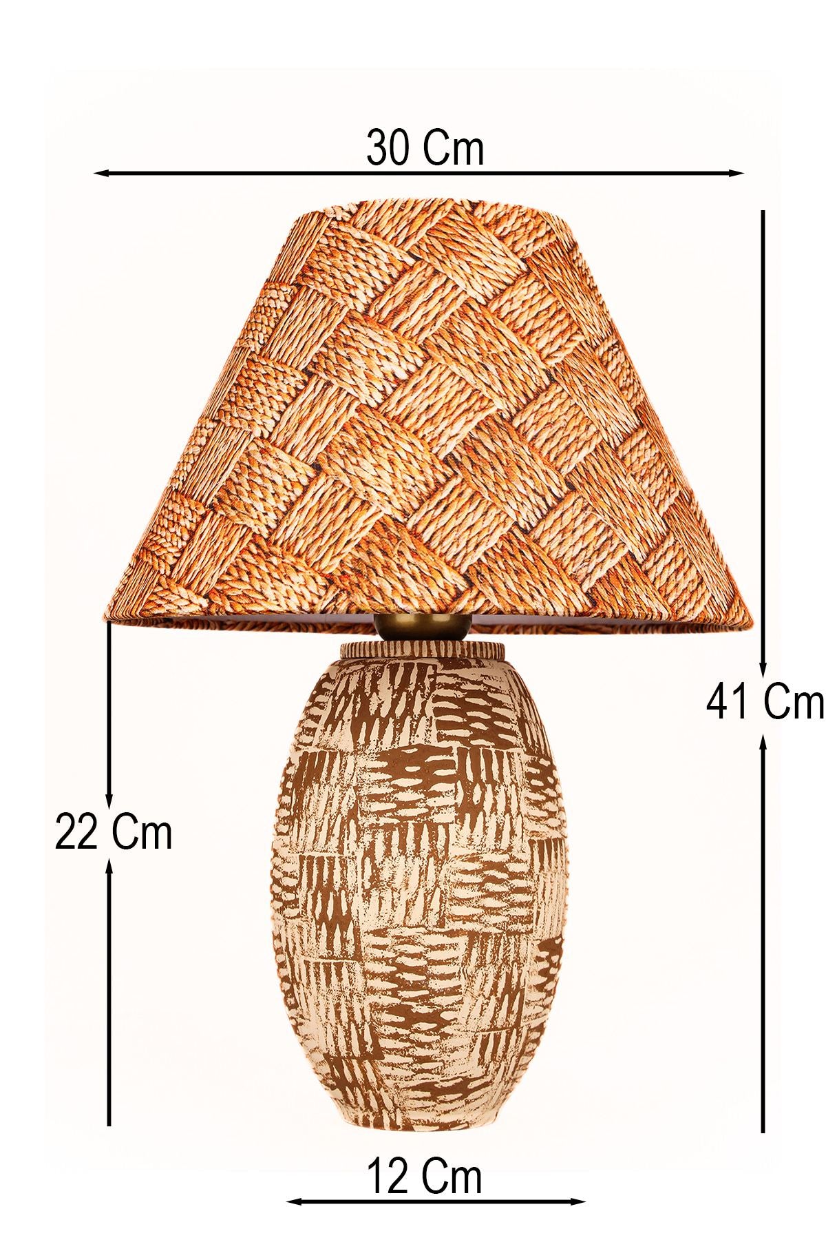 Candeeiro de Mesa de Cerâmica – Ø30 h:19 cm – Multicolorido