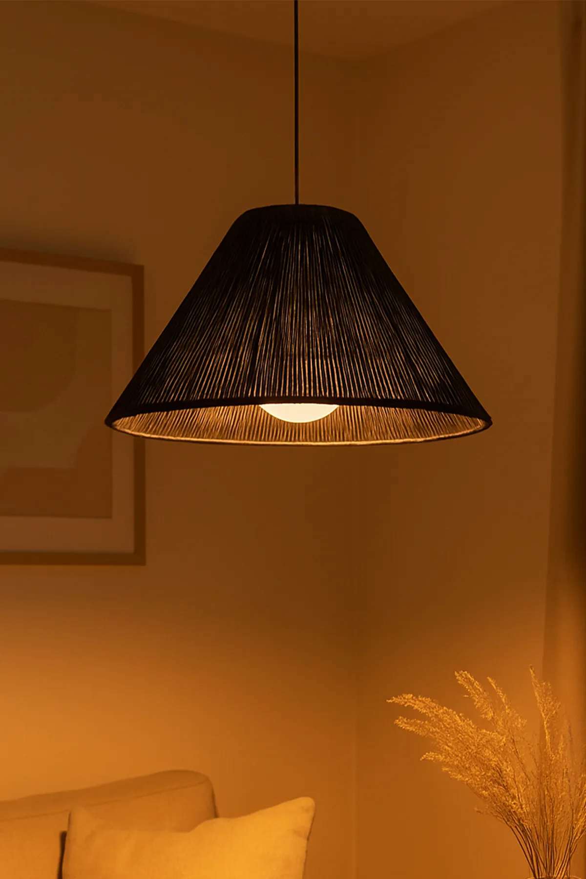 Candeeiro de Teto - 30 cm - Preto - Plástico